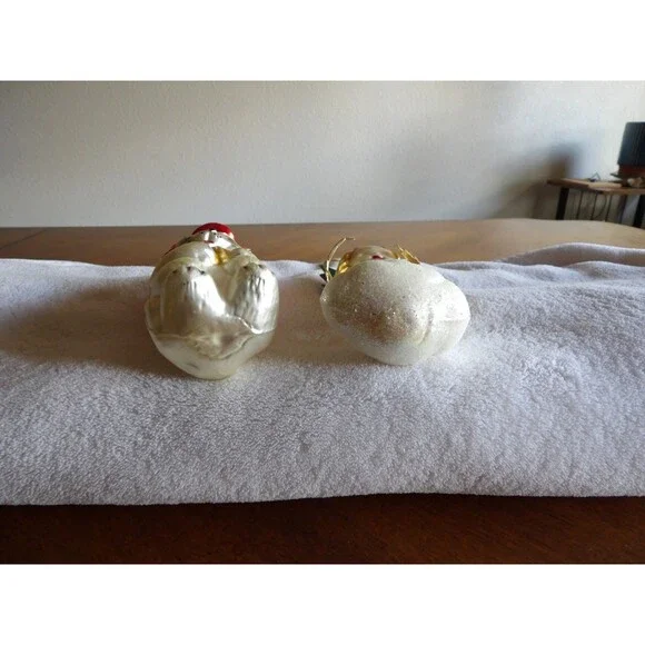 Whitehurst Blown Glass Angel Christmas Ornament Germany Cloud White Gold Glitter - Picture 10 of 10